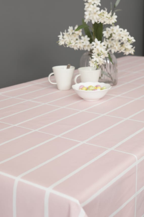 TIILISKIVI -puuvillakangas vaaleanpunainen